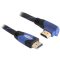 Delock kábel High Speed HDMI Ethernettel   HDMI A apa> HDMI A apa angled 5 m (82958)