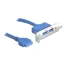 Delock kivezetés USB 3.0 pin header 19 pin 1 x belső > 2 x USB 3.0-A anya külső low profile (82976)