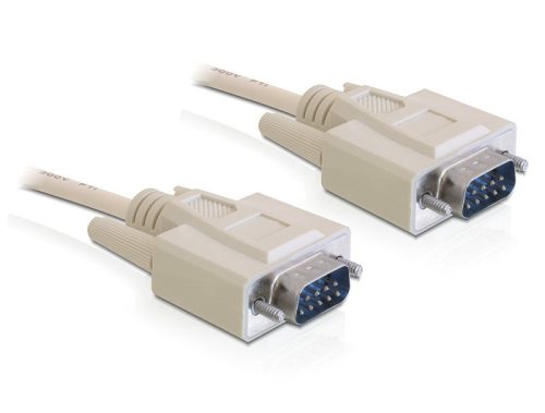 Delock RS-232 soros kábel, Sub-D9 apa / apa, 1 m (82980)