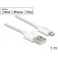 Delock USB adat- és töltőkábel iPhone , iPad  és iPod  készülékhez fehér 1 m (83000)