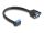 Delock Kábel USB 5 Gbps tűfejes anya 90 -ban hajlított végződéssel és 2 db.-os beépített USB 5 Gbps A-típusú anya végződéssel 50 cm (83007)