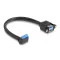 Delock Kábel USB 5 Gbps tűfejes anya 90 -ban hajlított végződéssel és 2 db.-os beépített USB 5 Gbps A-típusú anya végződéssel 50 cm (83007)