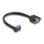 Delock Kábel USB 5 Gbps tűfejes anya 90 -ban hajlított végződéssel és 2 db.-os beépített USB 5 Gbps A-típusú anya végződéssel 50 cm (83007)