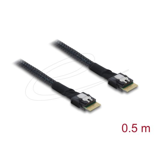 Delock PCIe 4.0 kábel Slim SAS SFF-8654 4i   Slim SAS SFF-8654 4i, 0,5 m (83016)