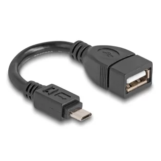   Delock USB 2.0 OTG kábel Micro-B típusú apa - A-típusú anya 11 cm (83018)
