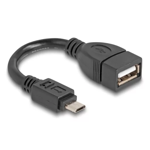 Delock USB 2.0 OTG kábel Micro-B típusú apa - A-típusú anya 11 cm (83018)
