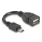 Delock USB 2.0 OTG kábel Micro-B típusú apa - A-típusú anya 11 cm (83018)