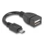 Delock USB 2.0 OTG kábel Micro-B típusú apa - A-típusú anya 11 cm (83018)