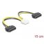 Delock Tápkábel 2 x 15 tűs SATA apa - 8 tűs EPS apa 15 cm (83020)