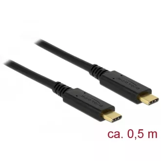   Delock USB 3.1 Gen 2 (10 Gbps) kábel Type-C a Type-C 0,5 m 3 A E-Marker (83042)