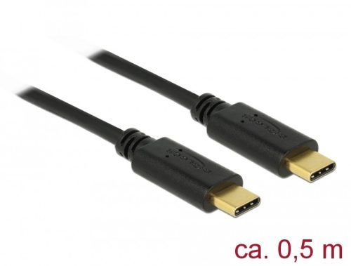 Delock USB 2.0 kábel Type-C a Type-C 0,5 m PD 5 A E-Marker (83043)