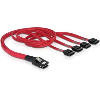   Delock mini SAS 36 tűs - 4db SATA kábel (SFF 8087 - 4db SATA) 50cm (83057)