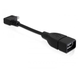   Delock USB kábel, micro-B, forgatott >  USB2.0-A anya OTG 11cm (83104)