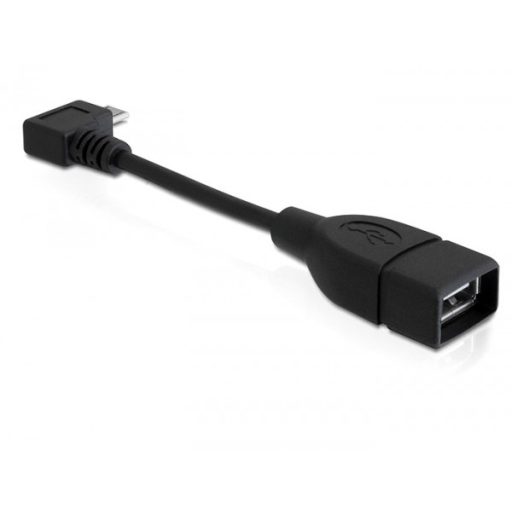 Delock USB kábel, micro-B, forgatott >  USB2.0-A anya OTG 11cm (83104)