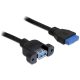 Delock kábel USB 3.0 pin header female > 1 x USB 3.0-A female (83118)