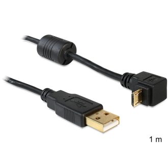   Delock USB-A apa > USB micro-B apa kábel, 90 -ban forgatott fel/le (83148)
