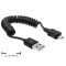 Delock USB 2.0-A male > Micro USB-B apa, spirál kábel (83162)