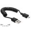 Delock USB 2.0-A male > Micro USB-B apa, spirál kábel (83162)
