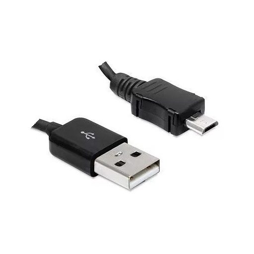 Delock USB 2.0-A male > Micro USB-B apa, spirál kábel (83162)