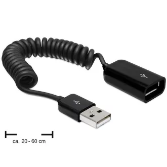   Delock USB 2.0-A hosszabbító kábel / anya spirál kábel (83163)