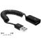 Delock USB 2.0-A hosszabbító kábel / anya spirál kábel (83163)
