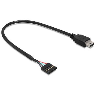   Delock USB 2.0 pin fejes anya > USB mini apa kábel, 30 cm (83170)