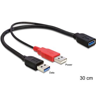   Delock USB 3.0-A anya > USB 3.0-A apa + USB 2.0-A apa kábel (83176)