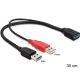 Delock USB 3.0-A anya > USB 3.0-A apa + USB 2.0-A apa kábel (83176)