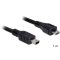 Delock USB 2.0 micro-B apa> USB mini apa kábel, 1 m (83177)
