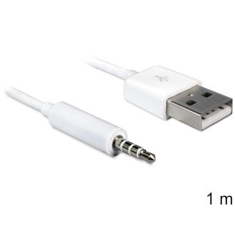   Delock USB-A apa > sztereo jack 3.5 mm apa 4 pin IPod Shuffle kábel, 1 m (83182)