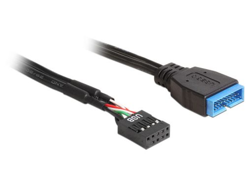 Delock USB 2.0 pin fejes anya > USB 3.0 pin fejes apa kábel (83281)