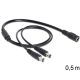 Delock DC elosztókábel, 5.5 x 2.1 mm 1 x anya > 2 x apa (83286)