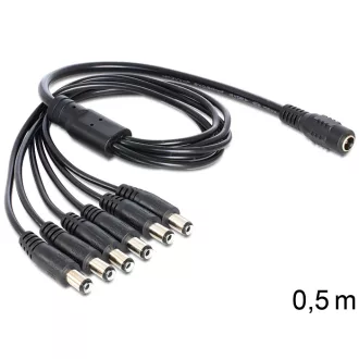   Delock DC elosztókábel, 5.5 x 2.1 mm 1 x anya > 6 x apa (83289)