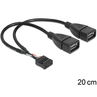 Delock USB 2.0 A típus, 2 x anya - pin fejes kábel (83292)