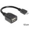 Delock USB micro-B apa > USB 2.0-A anya OTG flexibilis kábel, 18 cm (83293)