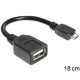 Delock USB micro-B apa > USB 2.0-A anya OTG flexibilis kábel, 18 cm