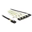 Delock Kábel Mini SAS SFF-8087 > 4 x 7 tus SATA fordított + oldalsáv, 1 m (83319)