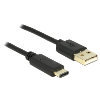   Delock USB 2.0-s kábel A-típusú csatlakozódugóval > USB Type-C 2.0 csatlakozódugóval, 2,0 m, fekete (83327)