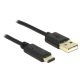 Delock USB 2.0-s kábel A-típusú csatlakozódugóval > USB Type-C 2.0 csatlakozódugóval, 2,0 m, fekete (83327)