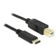 Delock Kábel USB Type-C  2.0 dugó > USB 2.0 B-típusú dugó 2,0 m fekete (83330)