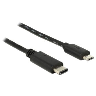   Delock Kábel USB Type-C  2.0 dugó > USB 2.0 Micro-B típusú dugó 0,5 m fekete (83333)