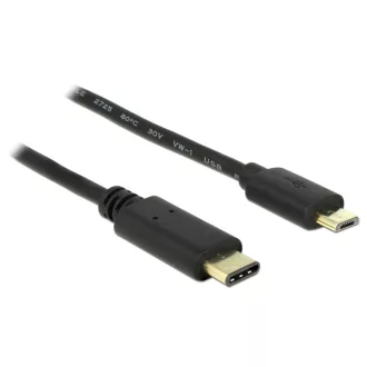   Delock Kábel USB Type-C  2.0 dugó > USB 2.0 Micro-B típusú dugó 2,0 m fekete (83334)