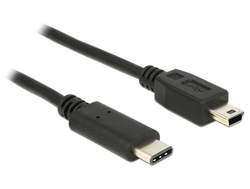 Delock Kábel USB Type-C  2.0 dugó > USB 2.0 Mini-B típusú dugó 0,5 m fekete (83335)