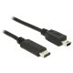 Delock Kábel USB Type-C  2.0 dugó > USB 2.0 Mini-B típusú dugó 0,5 m fekete (83335)
