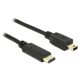 Delock Kábel USB Type-C  2.0 dugó > USB 2.0 Mini-B típusú dugó 2,0 m fekete (83336)