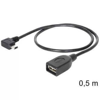   Delock USB mini apa forgatott > USB 2.0-A anya OTG kábel, 50 cm (83356)
