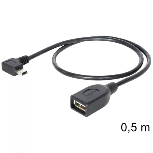 Delock USB mini apa forgatott > USB 2.0-A anya OTG kábel, 50 cm (83356)