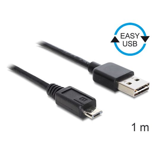 Delock EASY-USB 2.0 -A apa > USB 2.0 micro-B apa kábel, 1 m (83366)