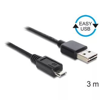   Delock EASY-USB 2.0 -A apa > USB 2.0 micro-B apa kábel, 3 m (83368)