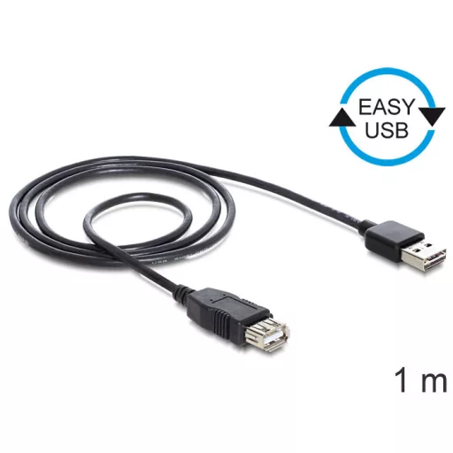 Delock EASY-USB 2.0 -A apa > USB 2.0-A anya hosszabbító kábel, 1 m (83370)